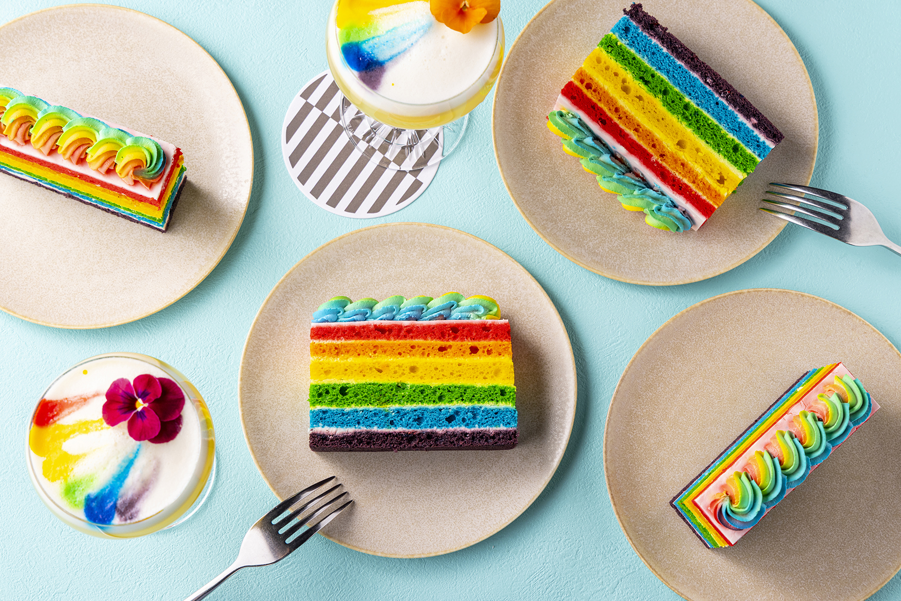 Rainbow Cake & Cocktail