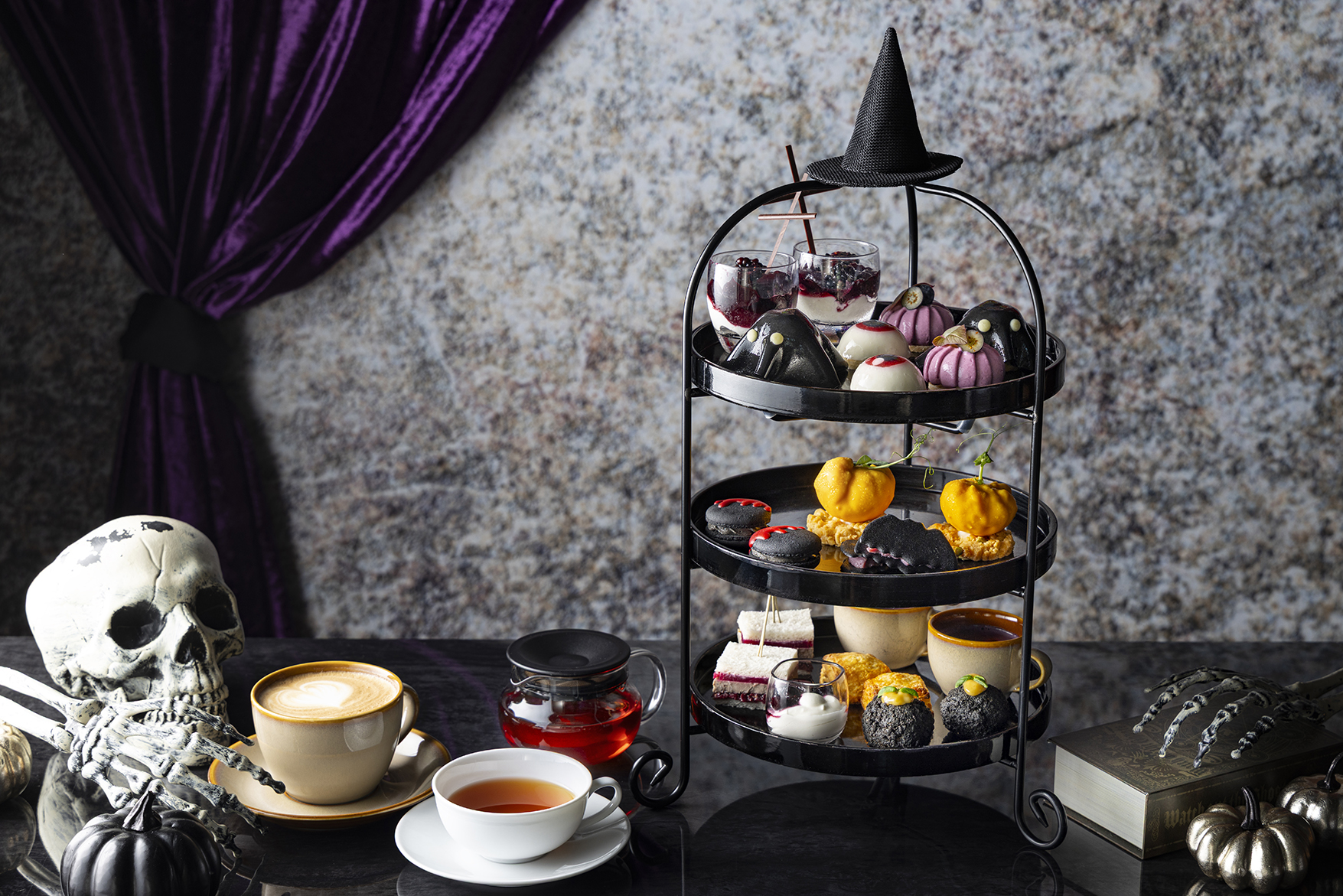 Black Halloween Afternoon Tea